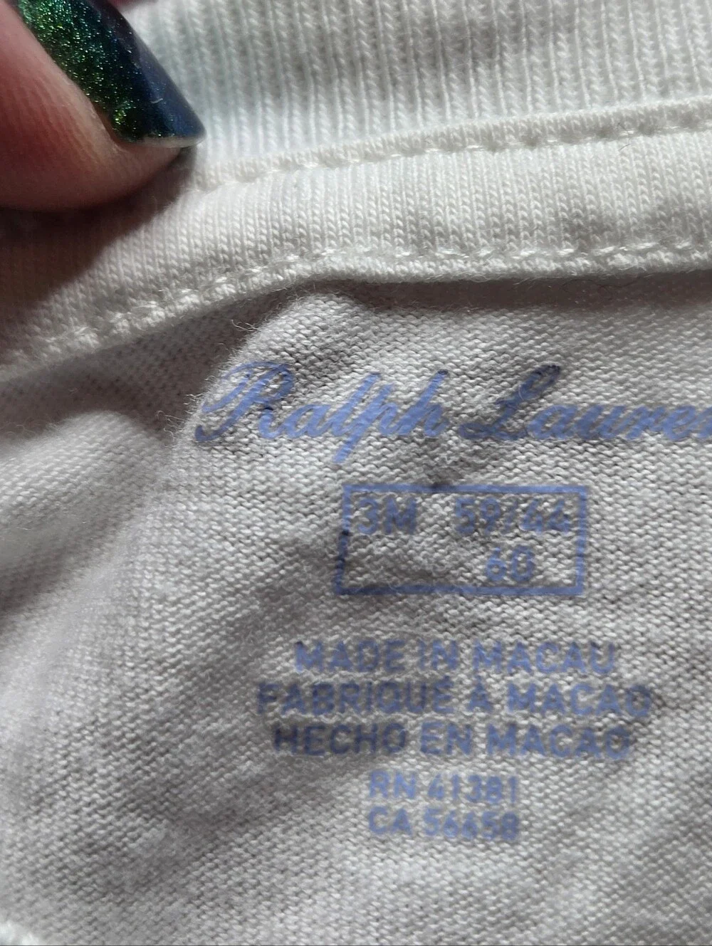 Ralph Lauren size buttons